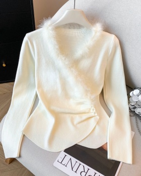 Pinch pleated elmo tops pinched waist winter sweater