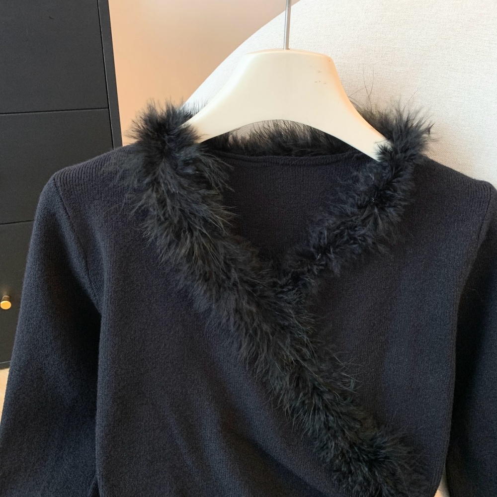 Pinch pleated elmo tops pinched waist winter sweater