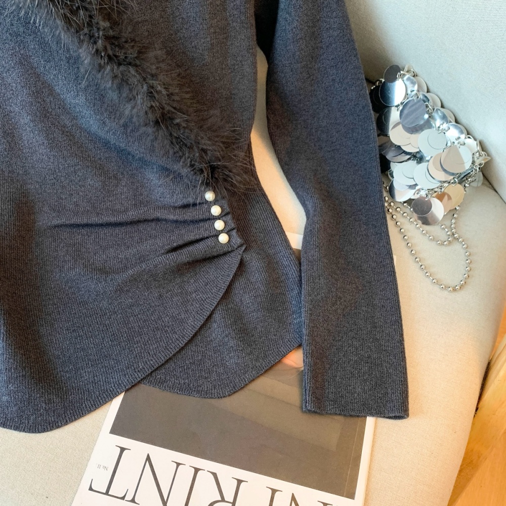 Pinch pleated elmo tops pinched waist winter sweater