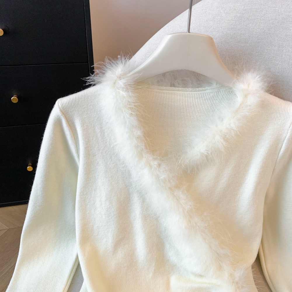 Pinch pleated elmo tops pinched waist winter sweater