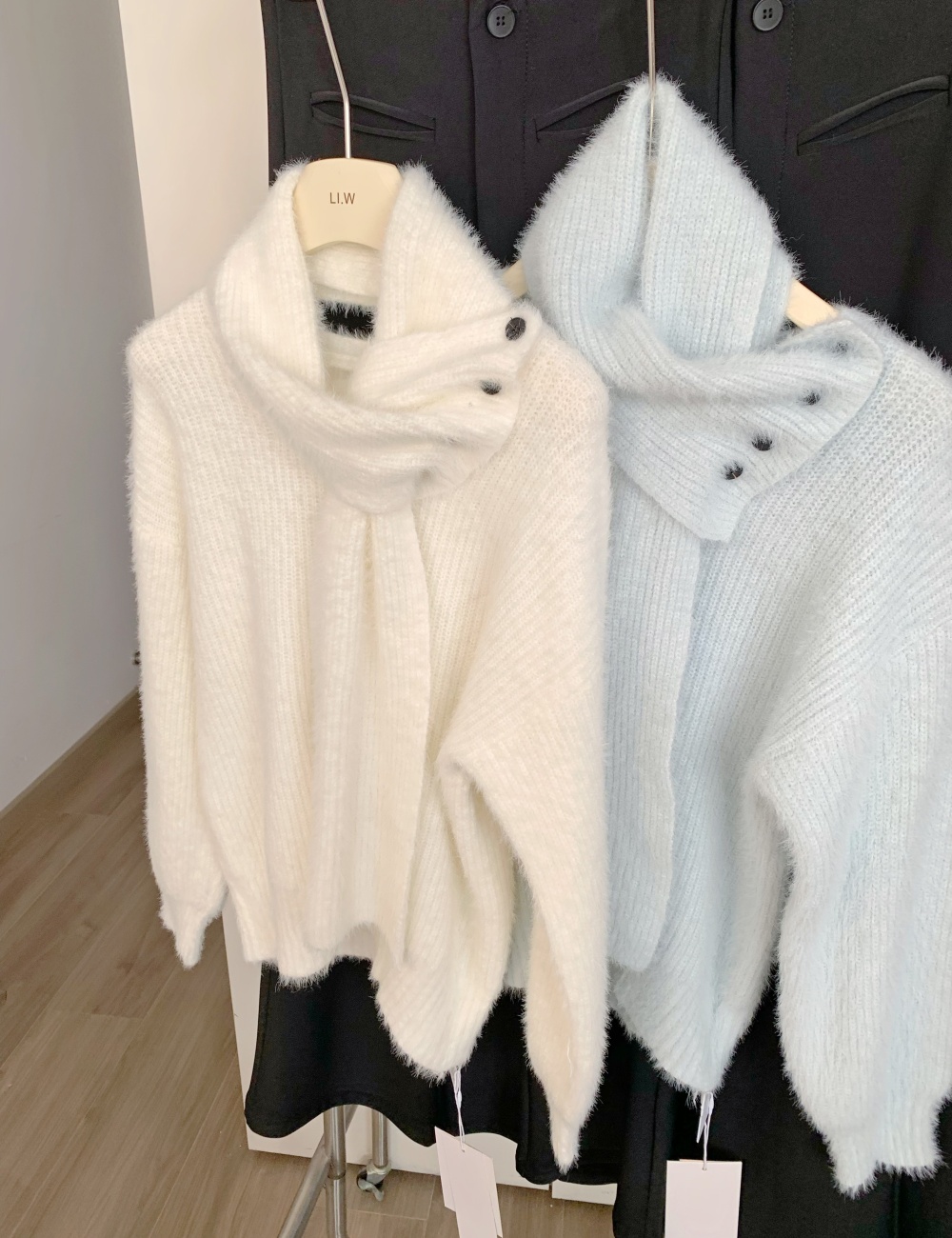 Mink velvet blue tops tender scarves