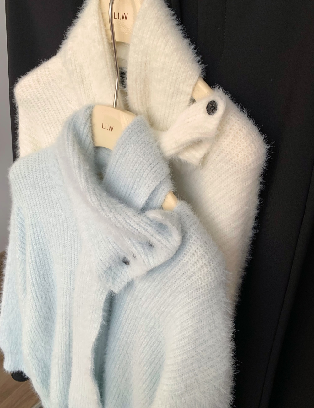 Mink velvet blue tops tender scarves