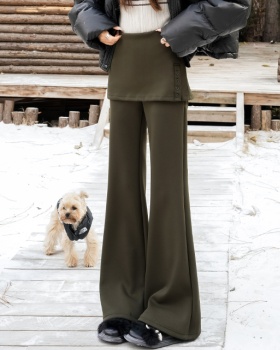 Korean style breasted flare pants high waist slim pants