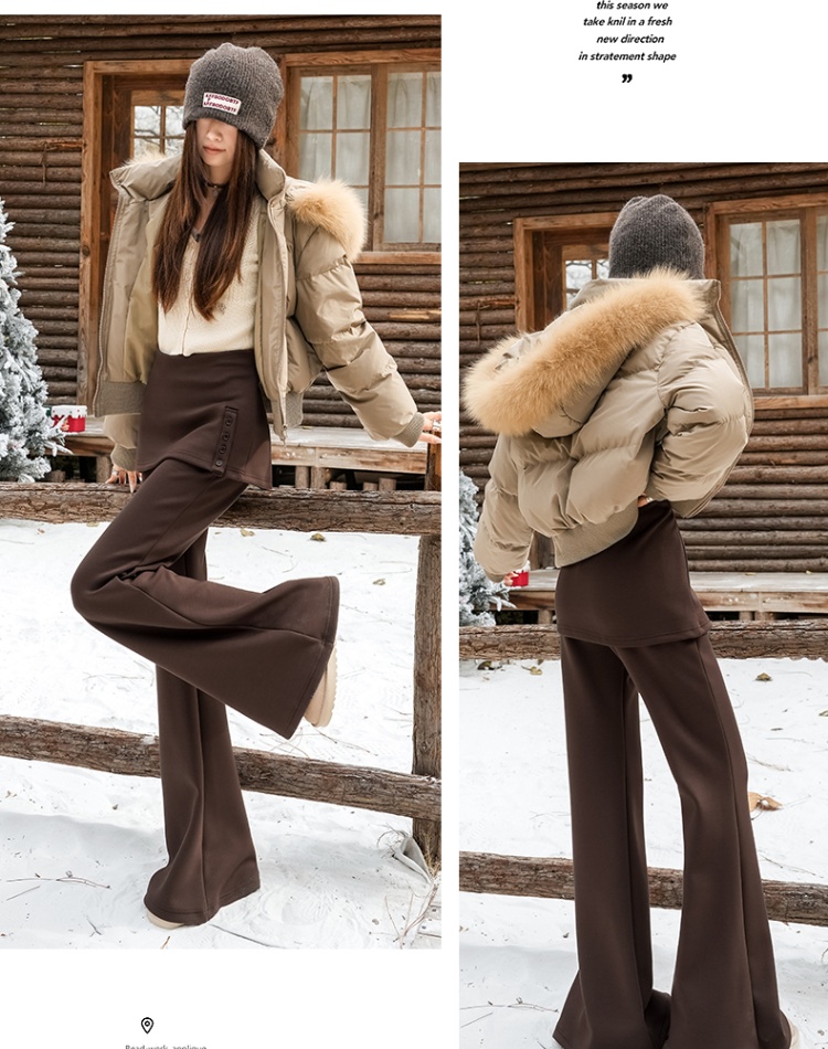 Korean style breasted flare pants high waist slim pants