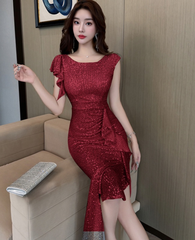 Sequins long dress mermaid evening dress for women