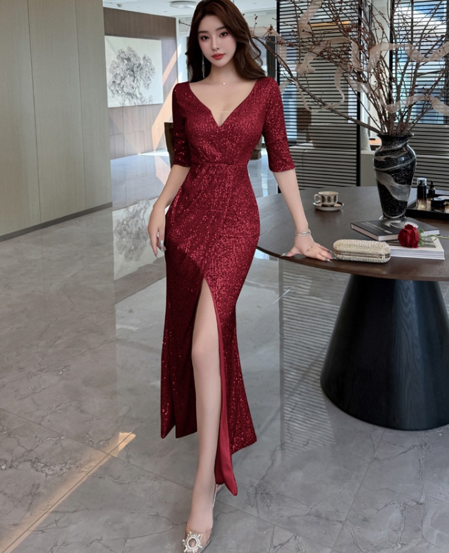 Banquet light luxury evening dress mermaid dress for women