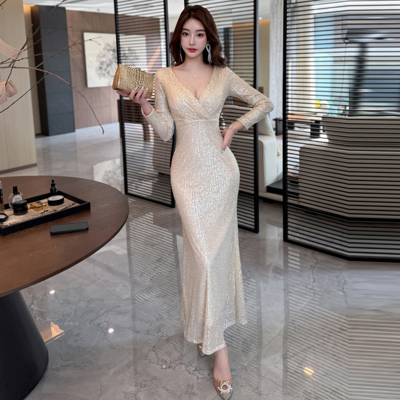 Banquet mermaid evening dress sequins dress for women