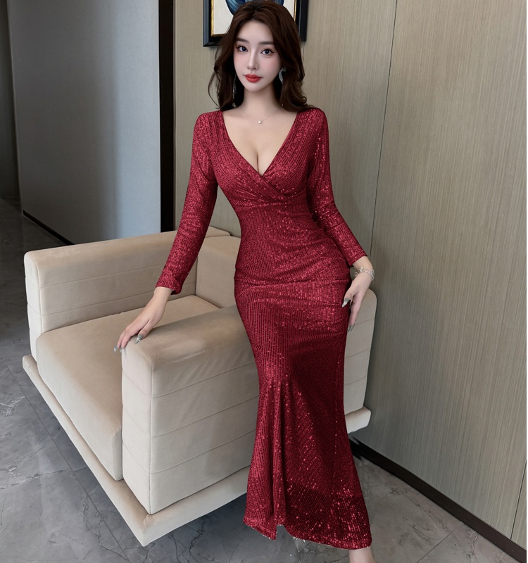 Banquet mermaid evening dress sequins dress for women