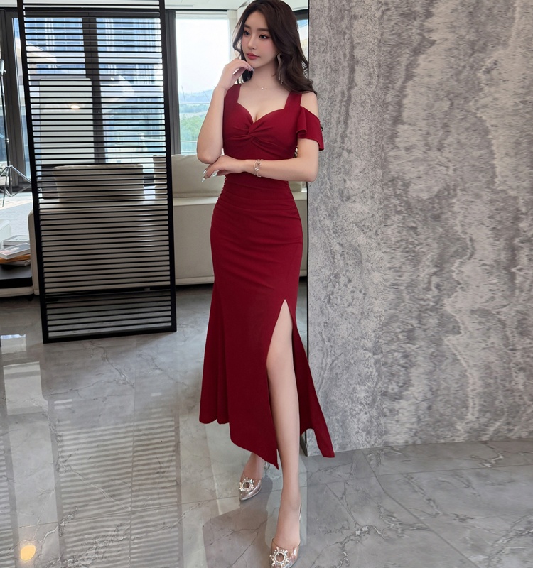 Package hip low-cut dress sexy slim long dress