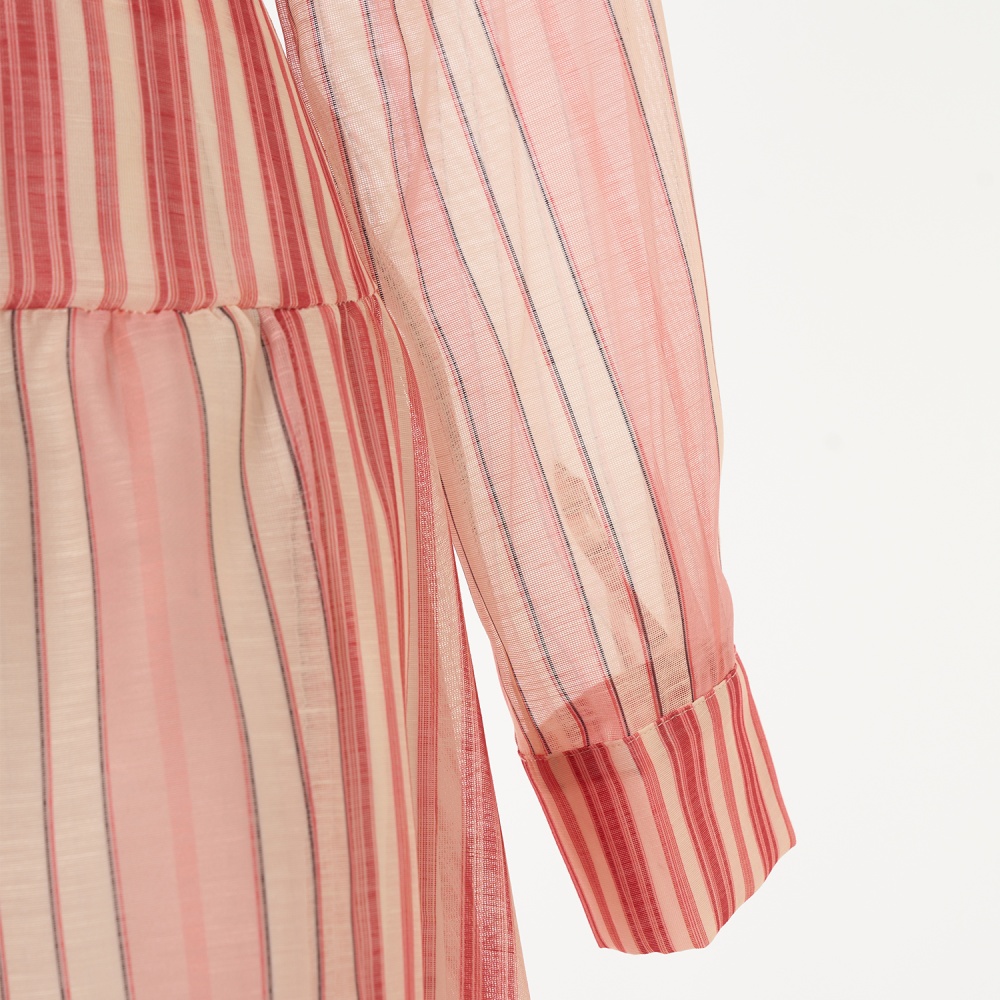 Elastic waist stripe skirt Bohemian style slim shirt 3pcs set