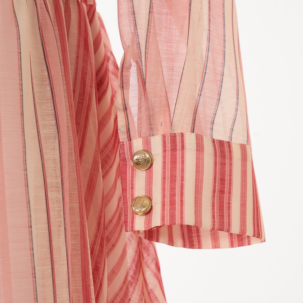 Elastic waist stripe skirt Bohemian style slim shirt 3pcs set