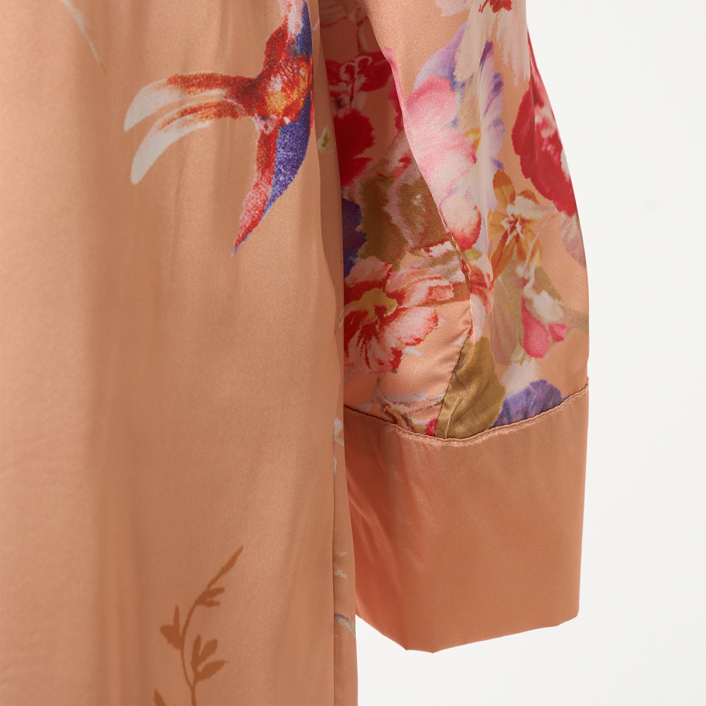 Vacation loose tops satin frenum long pants a set