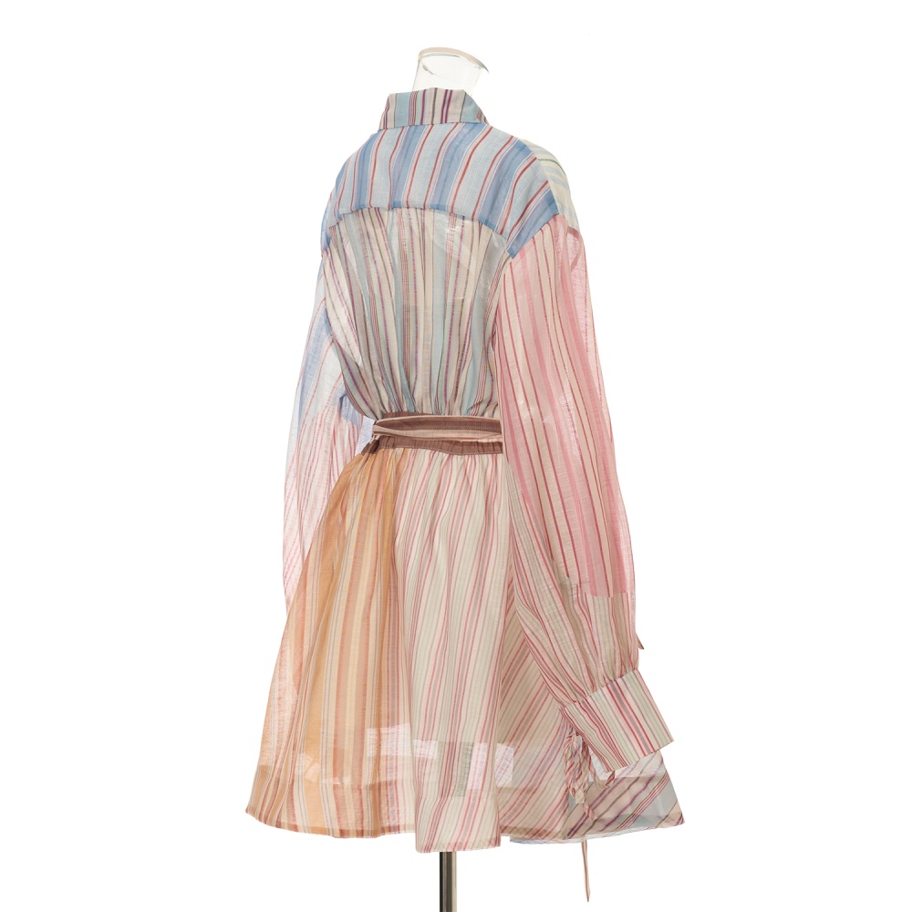 Vacation fashion T-back splice stripe jumpsuit