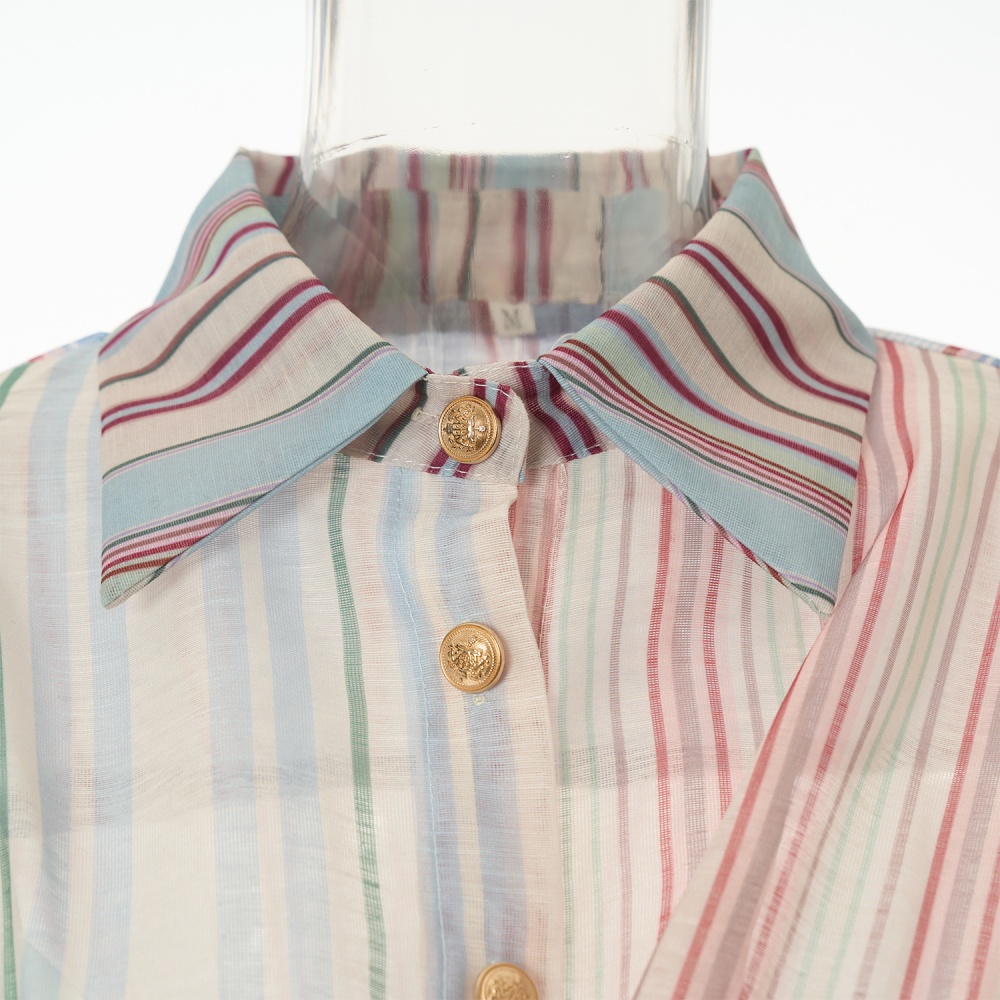 Vacation fashion T-back splice stripe jumpsuit