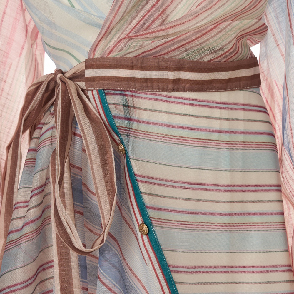 Vacation fashion T-back splice stripe jumpsuit