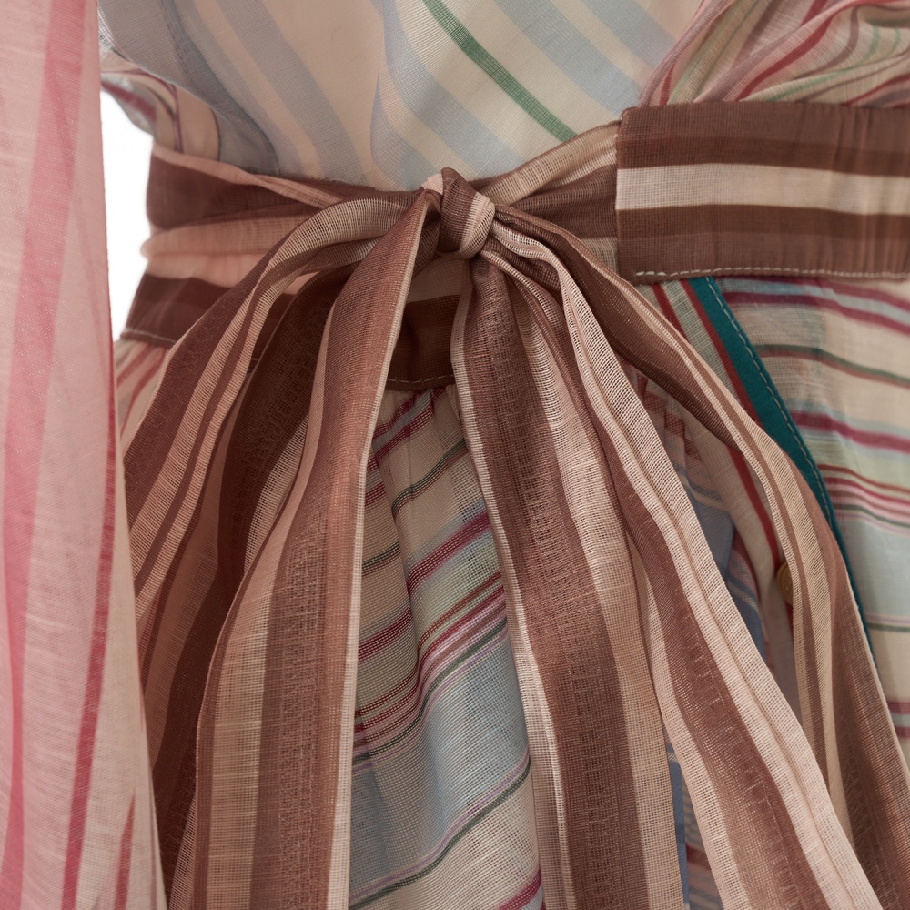 Vacation fashion T-back splice stripe jumpsuit