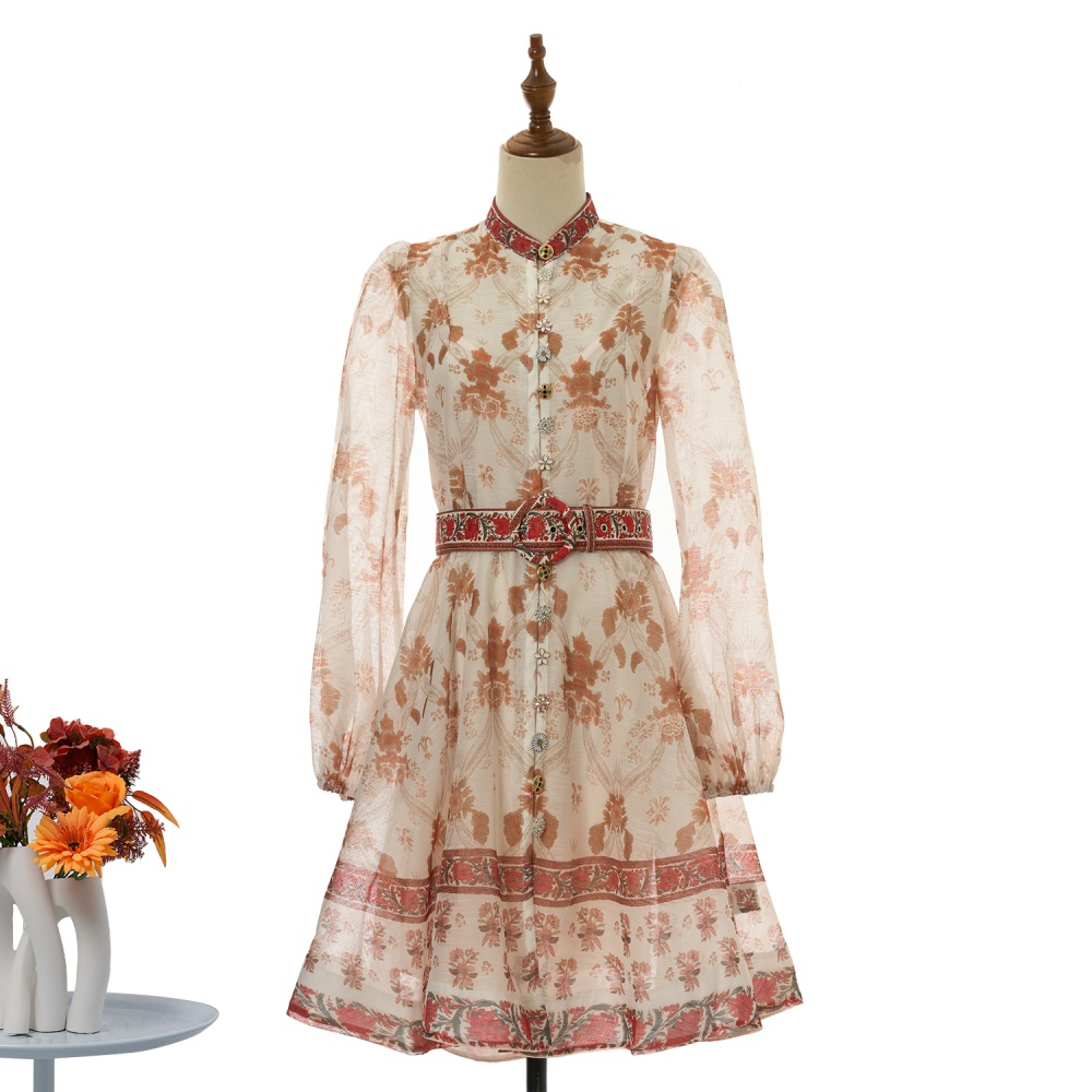 Printing short dress 2pcs set