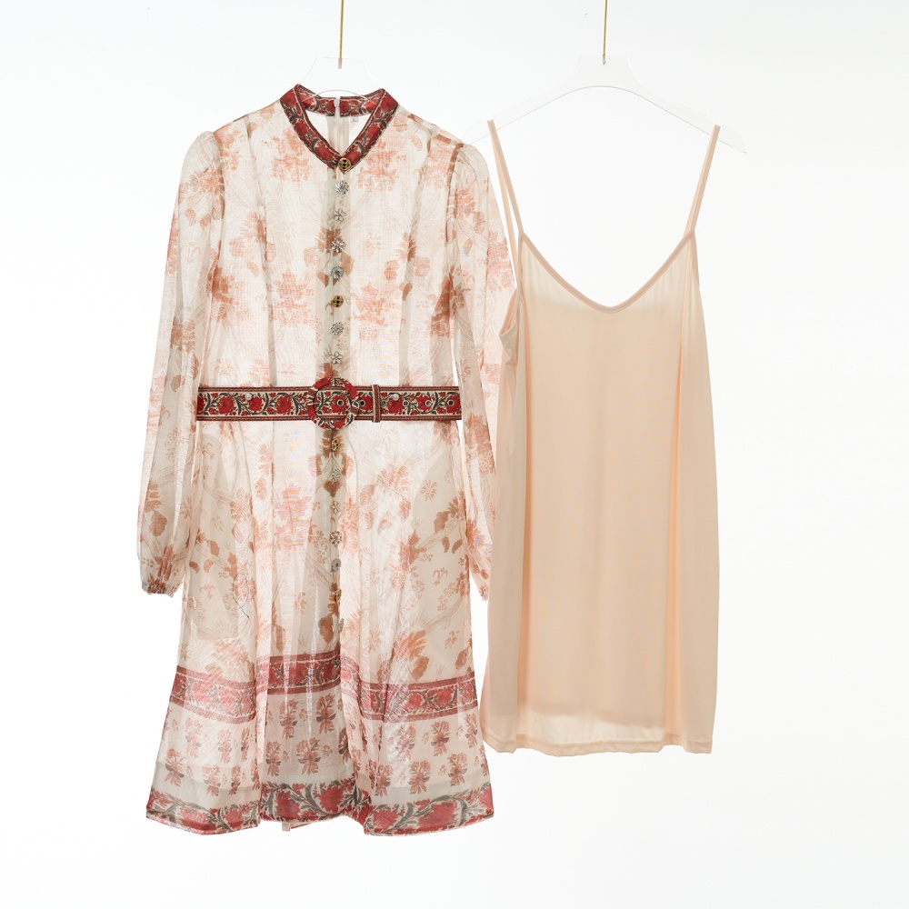 Printing short dress 2pcs set