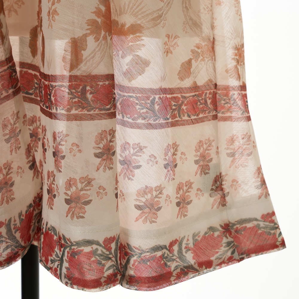 Printing long dress 2pcs set