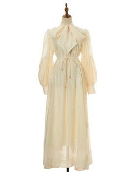 Pinched waist bandage dress big skirt long dress