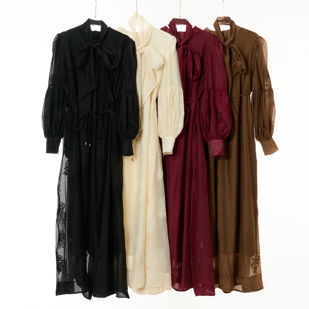 Pinched waist bandage dress big skirt long dress