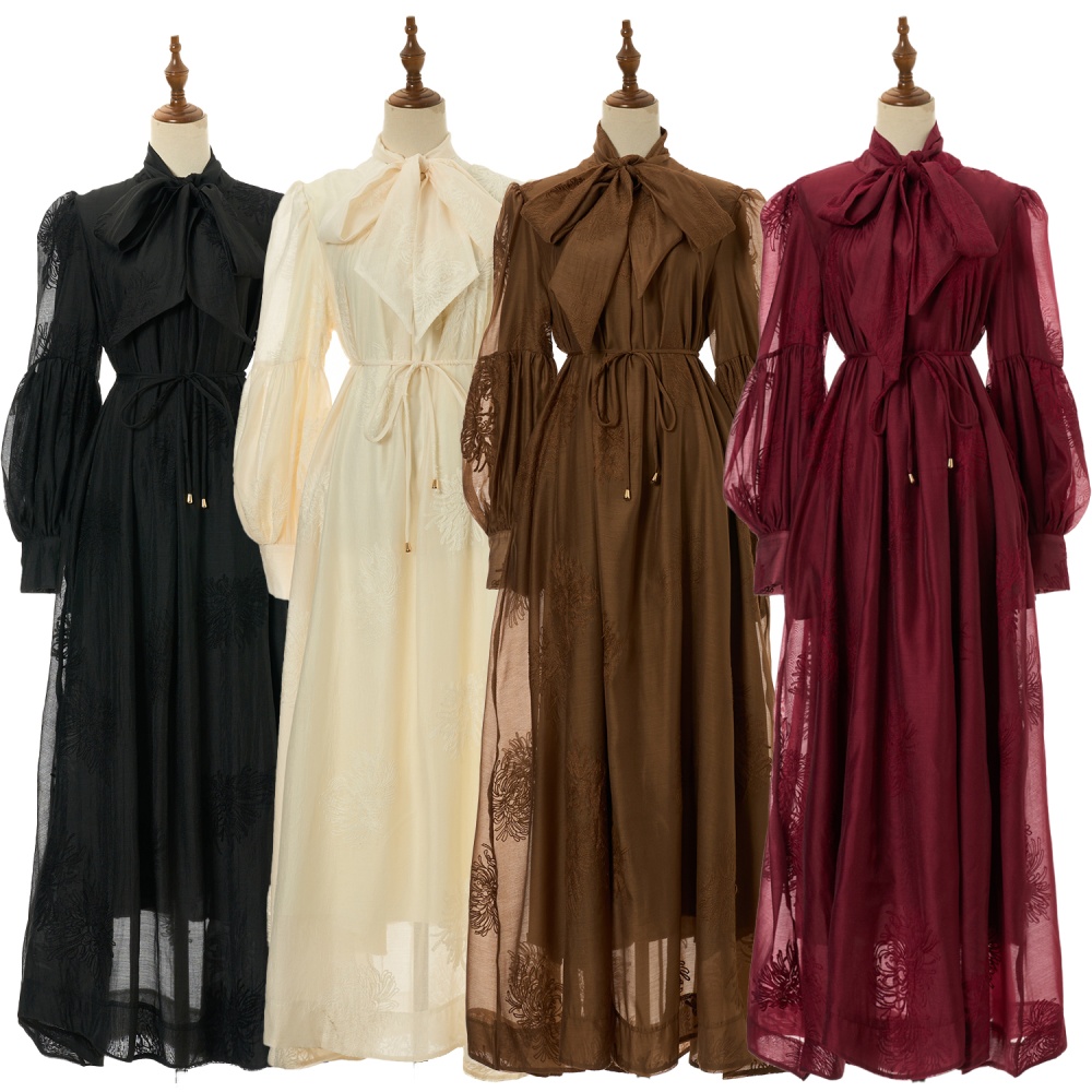 Pinched waist bandage dress big skirt long dress