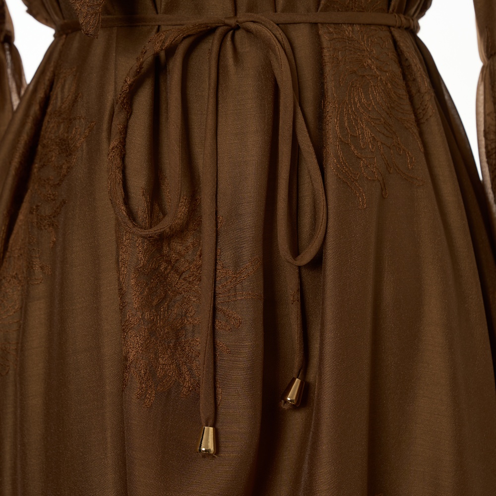 Pinched waist bandage dress big skirt long dress