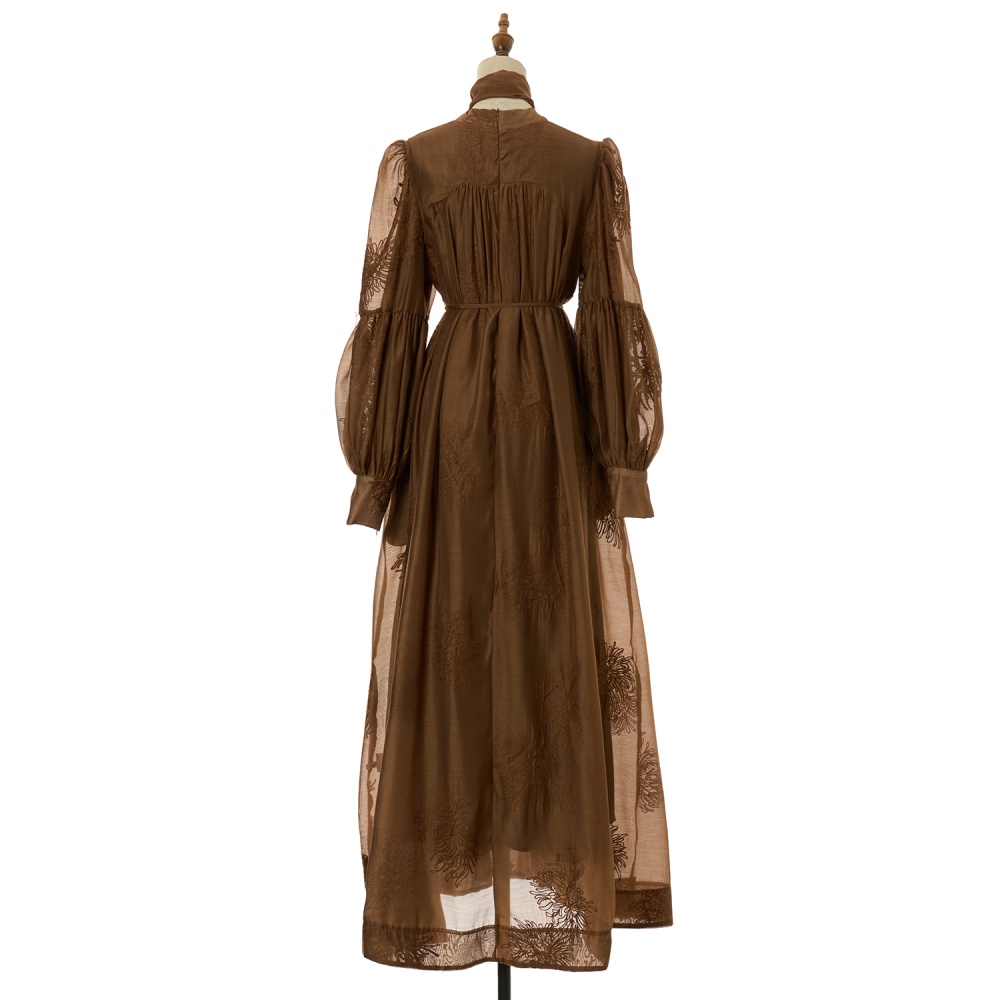 Pinched waist bandage dress big skirt long dress