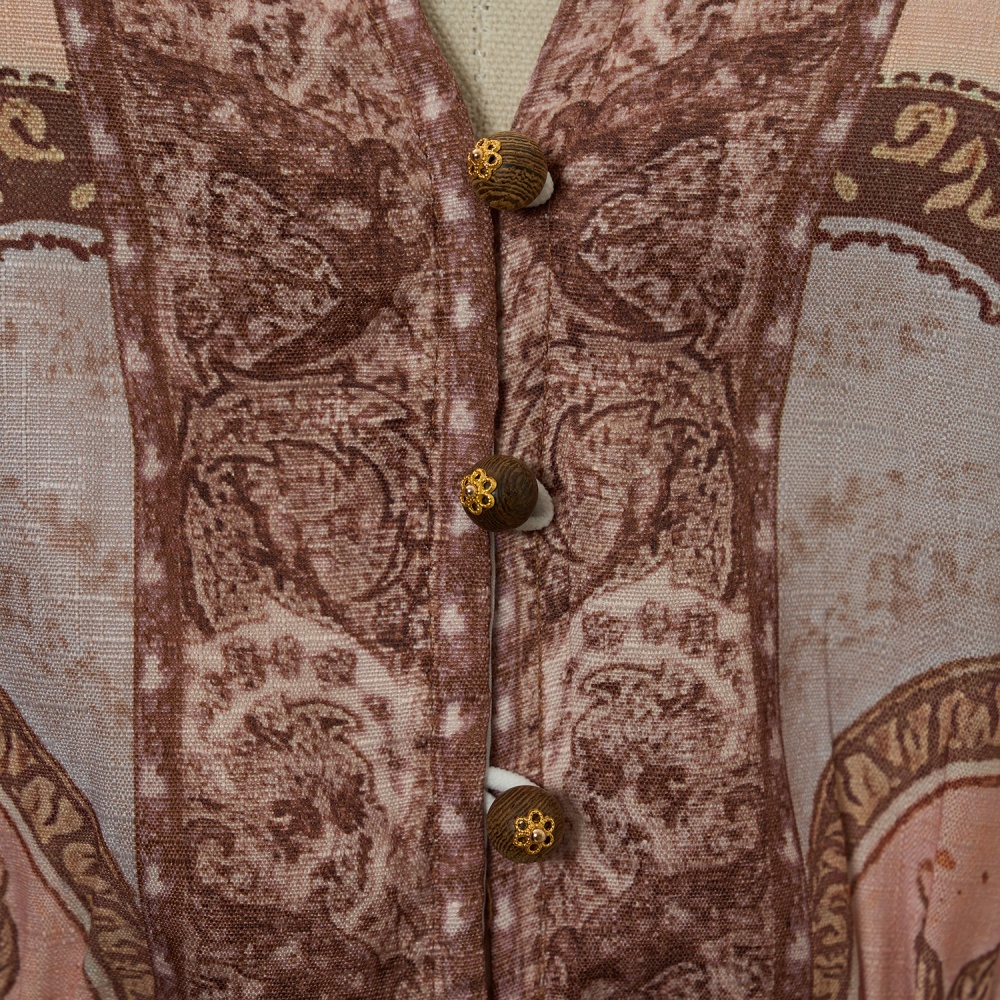 Flax vacation swimwear V-neck long dress