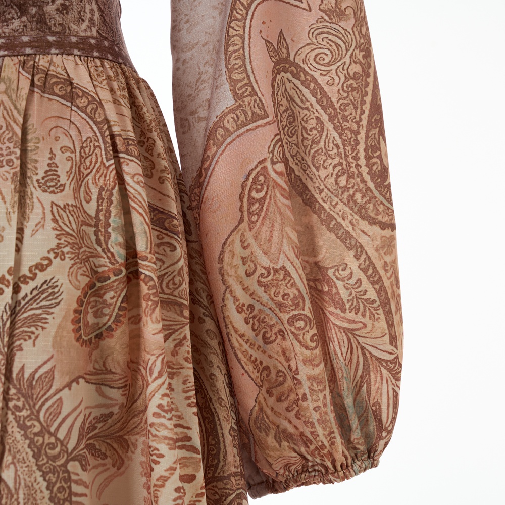 Flax vacation swimwear V-neck long dress