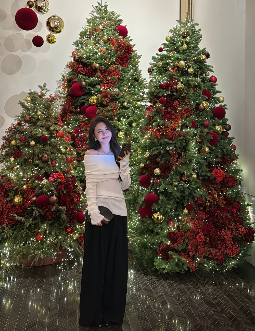 Flat shoulder slim tops long sleeve wool sweater