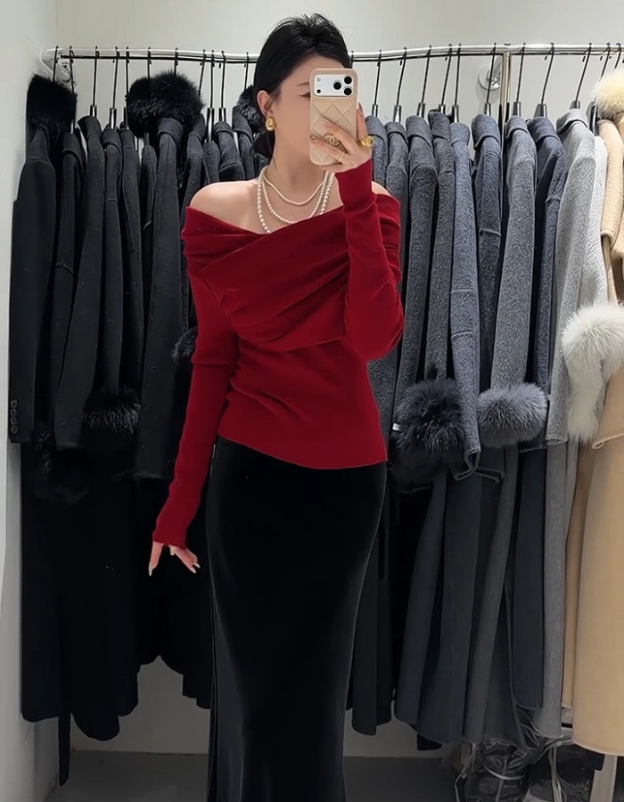 Strapless spicegirl T-shirt V-neck inside the ride tops for women