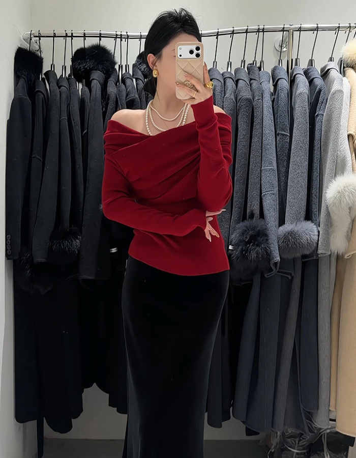 Strapless spicegirl T-shirt V-neck inside the ride tops for women