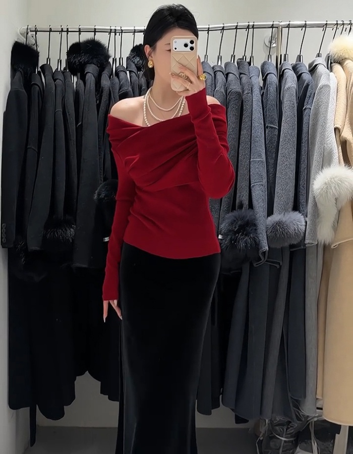 Strapless spicegirl T-shirt V-neck inside the ride tops for women