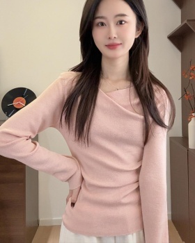 Knitted temperament slim all-match bottoming shirt