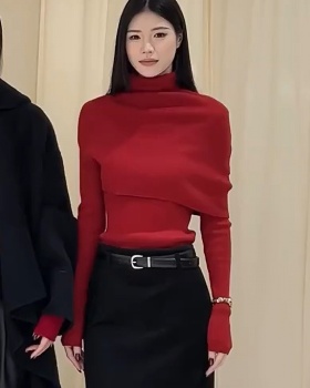 High collar lazy tops autumn and winter cloak for women