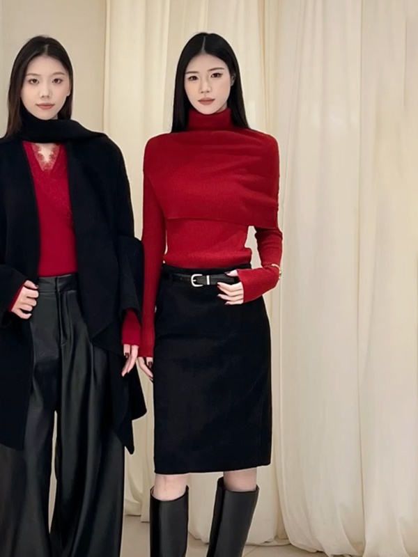 High collar lazy tops autumn and winter cloak for women