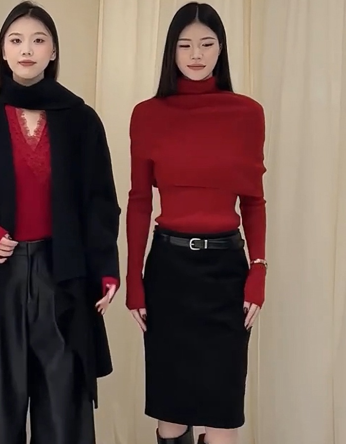 High collar lazy tops autumn and winter cloak for women