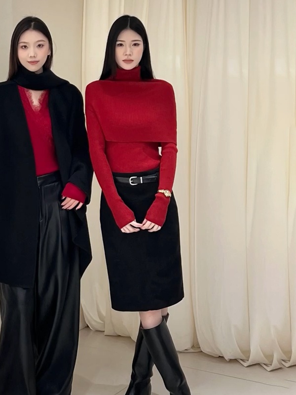 High collar lazy tops autumn and winter cloak for women