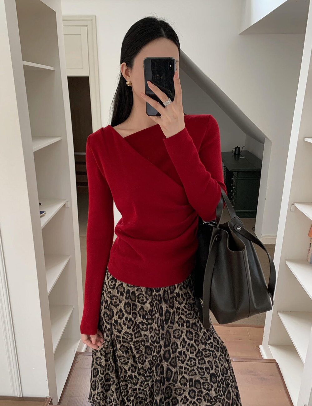 Korean style tops slim sleeve sweater for women