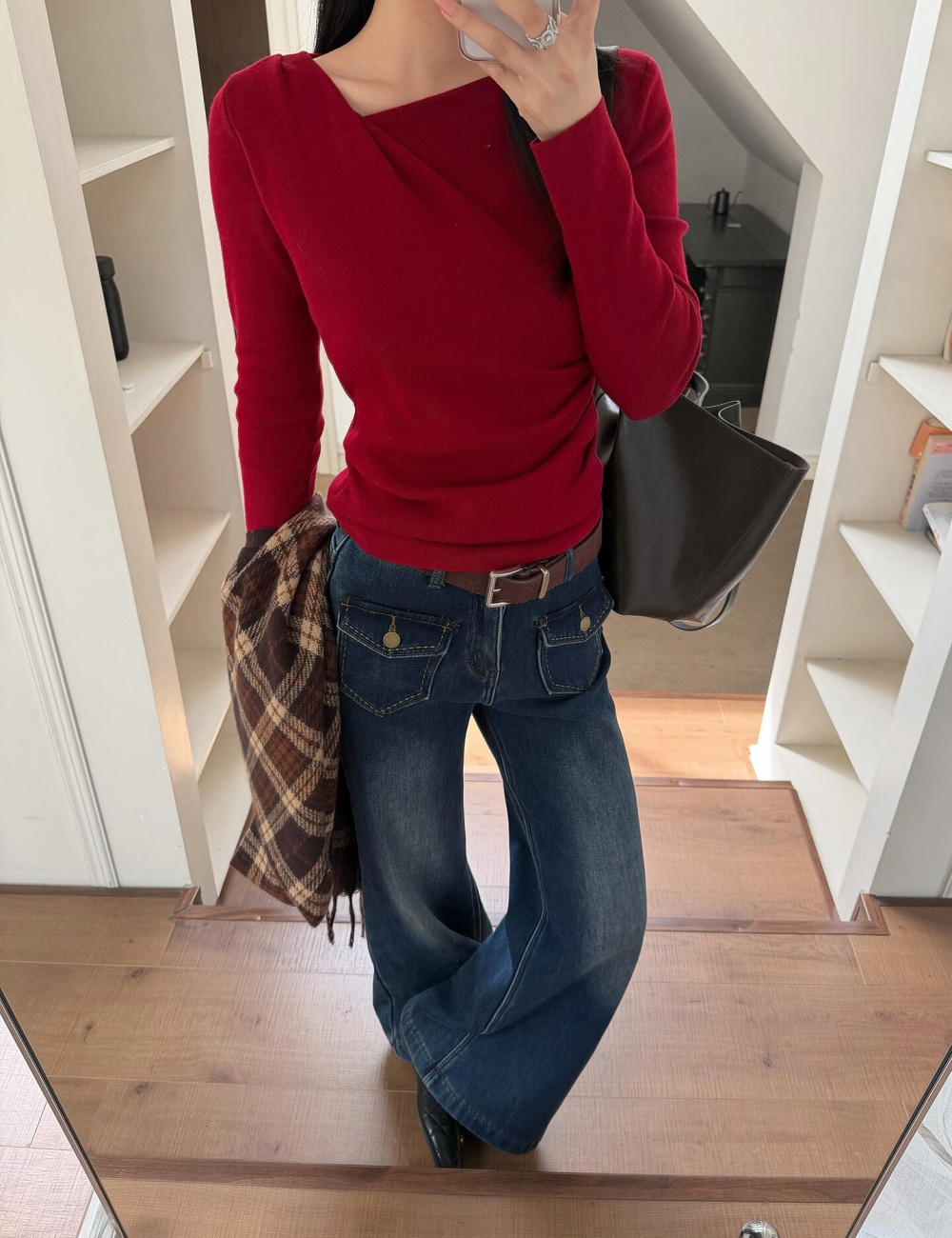 Korean style tops slim sleeve sweater for women