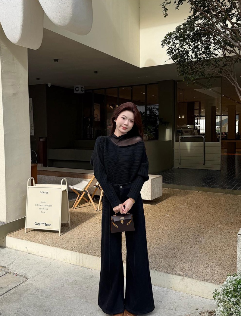 Stripe loose slim winter gauze Korean style sweater