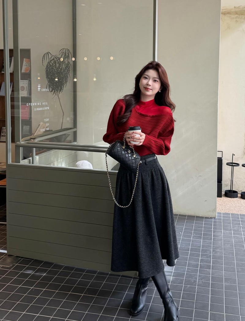 Stripe loose slim winter gauze Korean style sweater