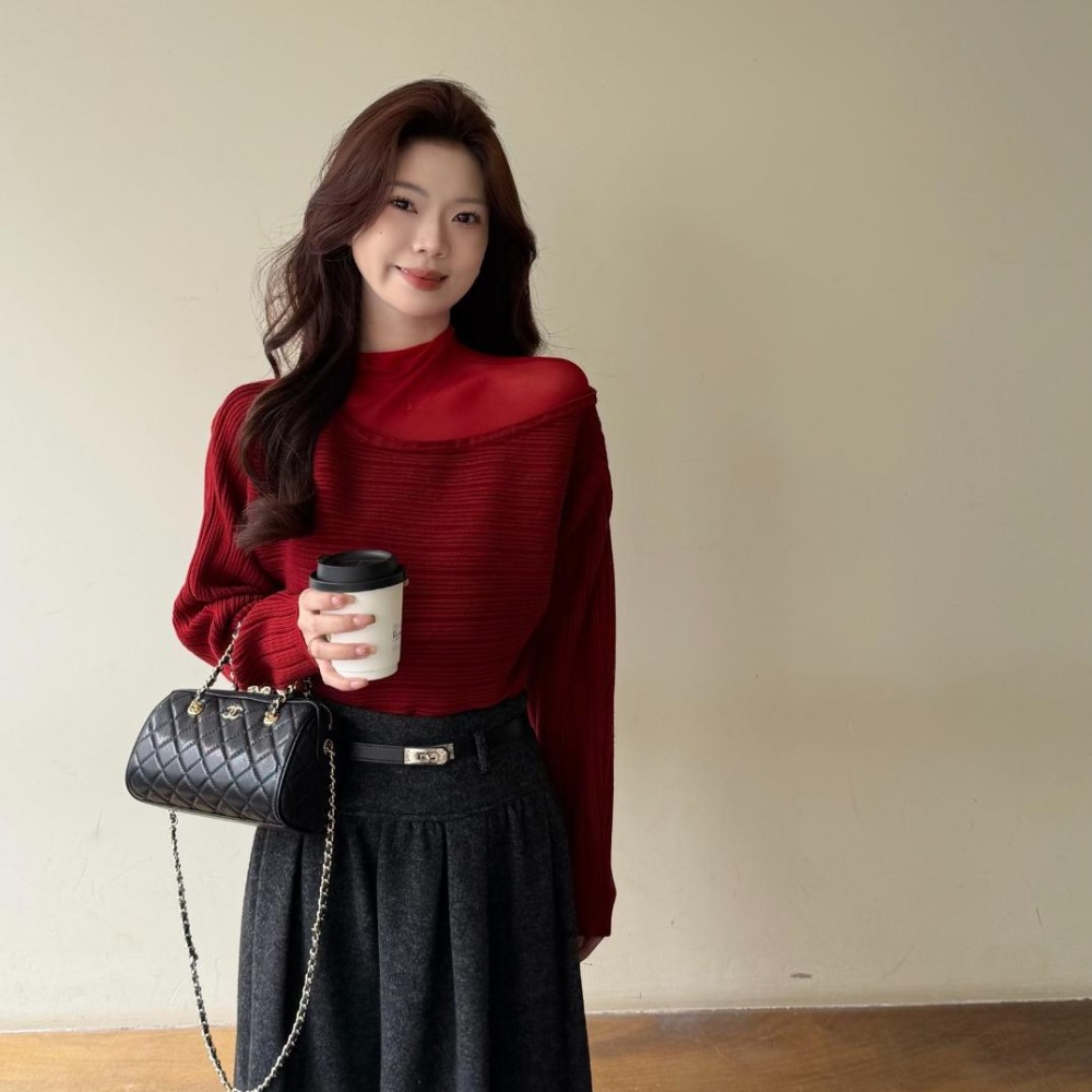 Stripe loose slim winter gauze Korean style sweater