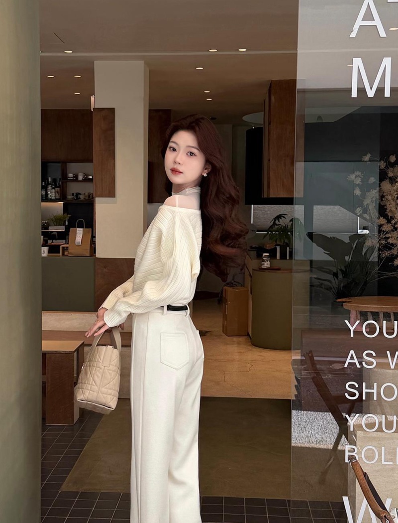 Stripe loose slim winter gauze Korean style sweater