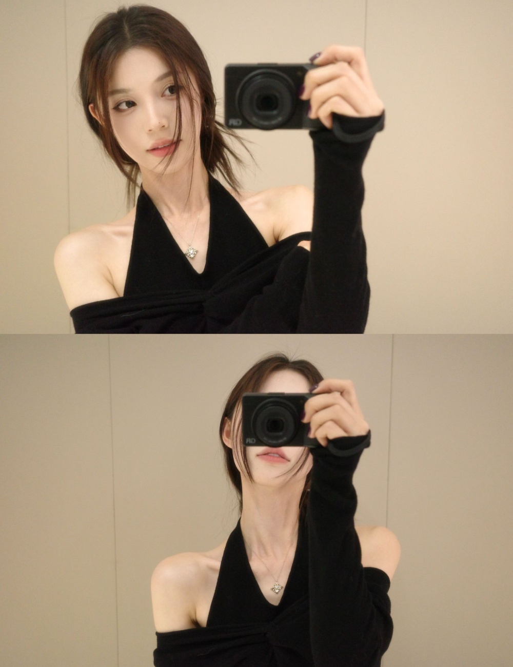 Halter wool France style knitted tops for women