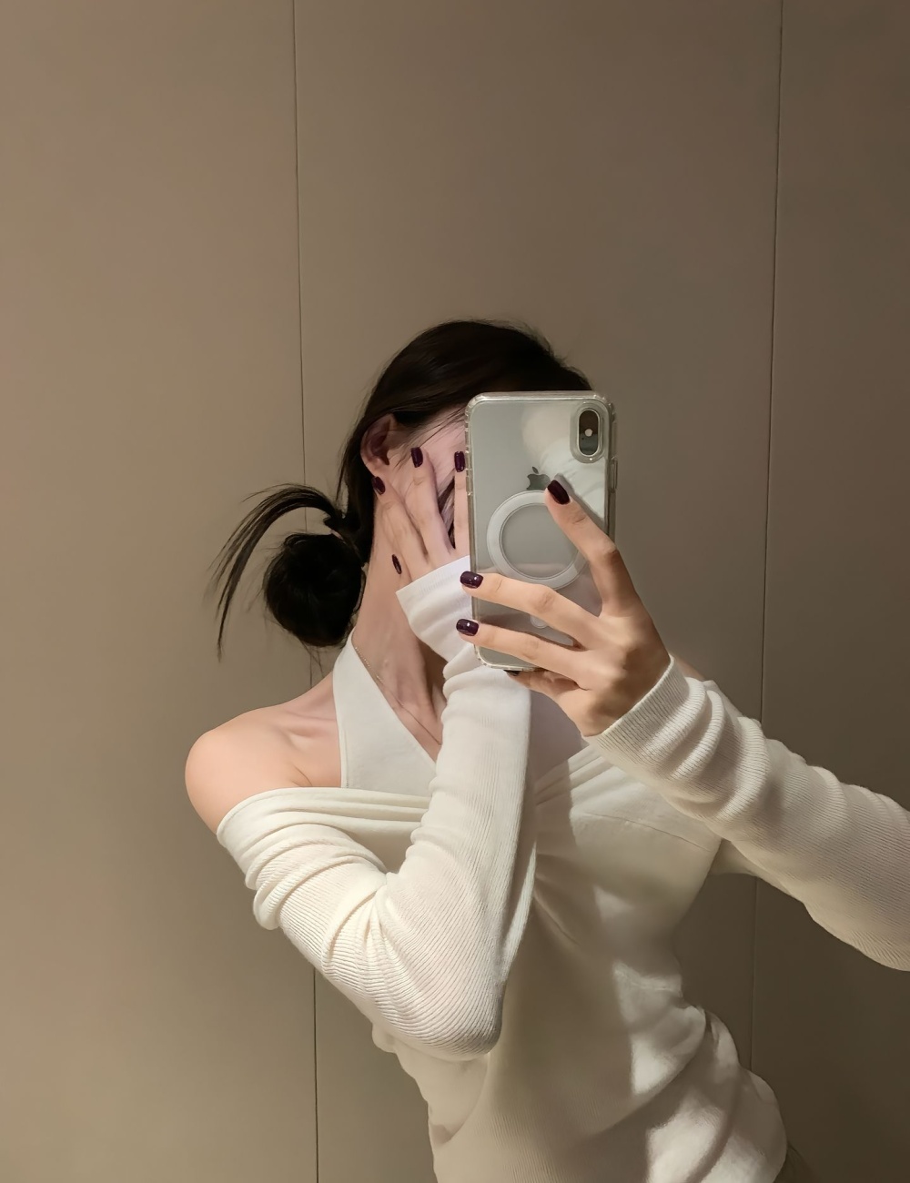 Halter wool France style knitted tops for women