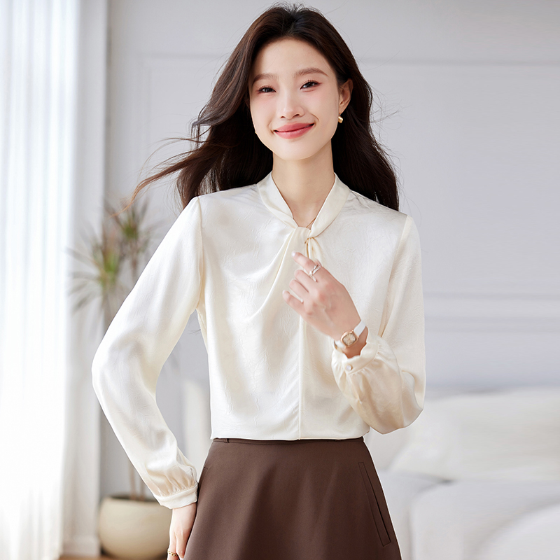 Long sleeve spring tops bottoming small shirt