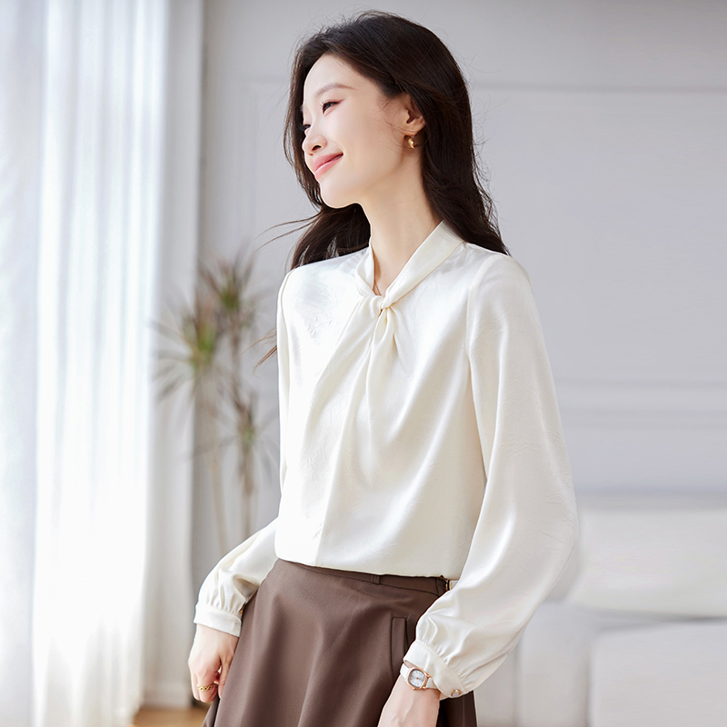 Long sleeve spring tops bottoming small shirt