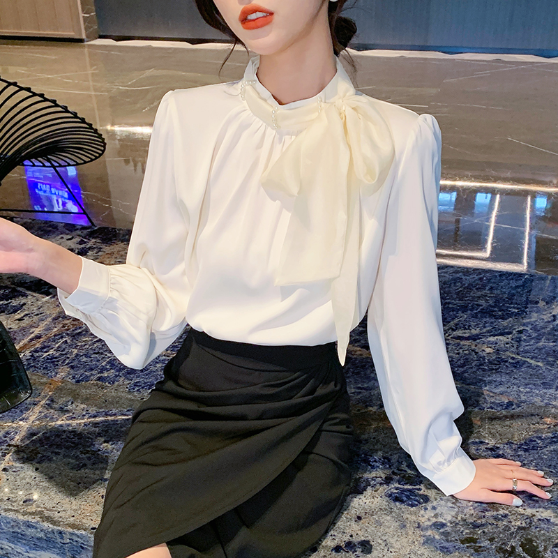 All-match long sleeve tops spring shirt for women